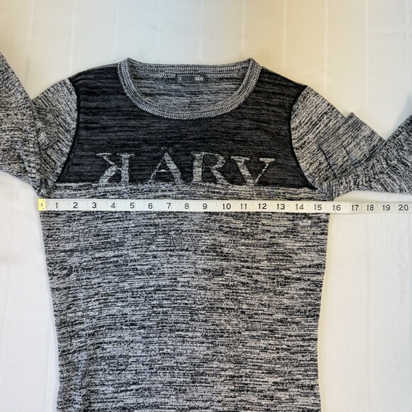 KARV Sweater Pullover Long Sleeve Women Size M Black & White Mesh Canada EUC - Picture 7 of 8